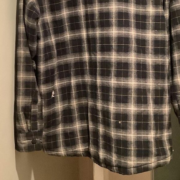 Size large l flannel jacket plaid snap button rugged elements - Picture 4 of 4